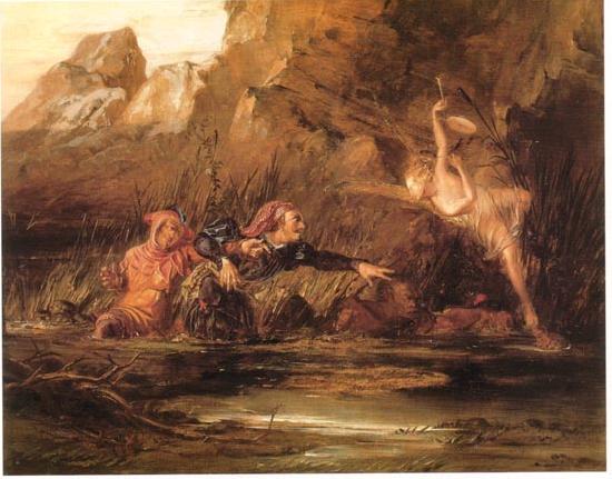William Bell Scott Ariel and Caliban Germany oil painting art